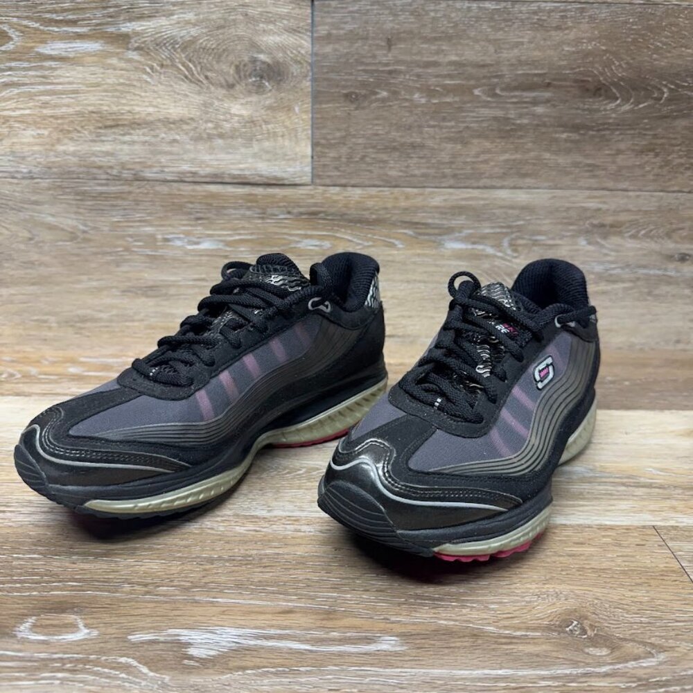 Skechers Shape Ups Resistance Runner Black/Purple Women's Size 8